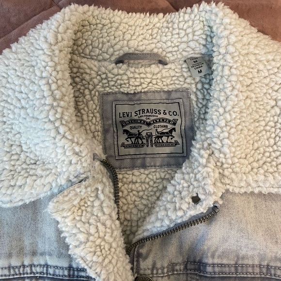 Levi's Washed Cotton Sherpa Trucker Jacket - Picture 9 of 15